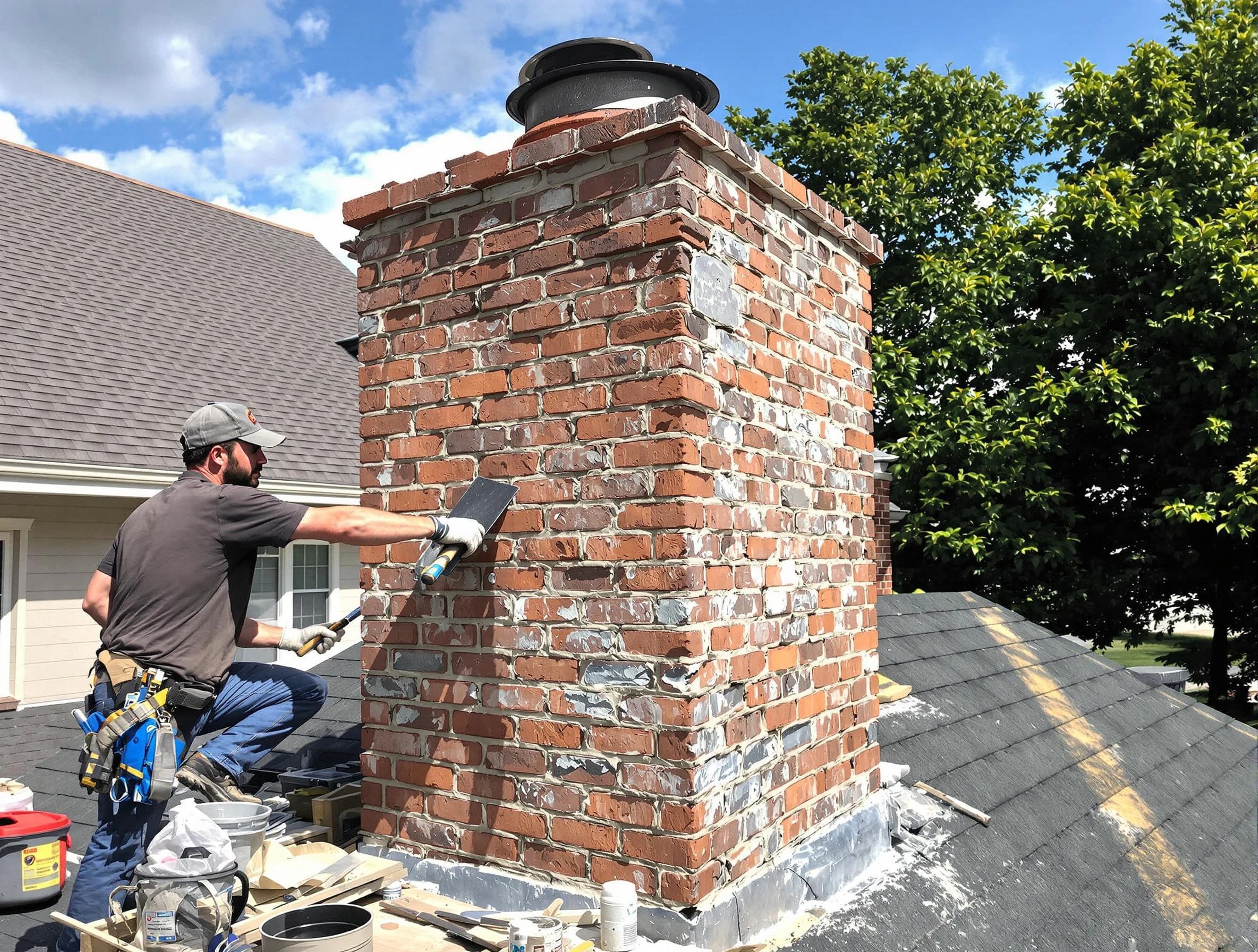 Completed chimney rebuild by Herriman Chimney Sweep in Herriman, UT