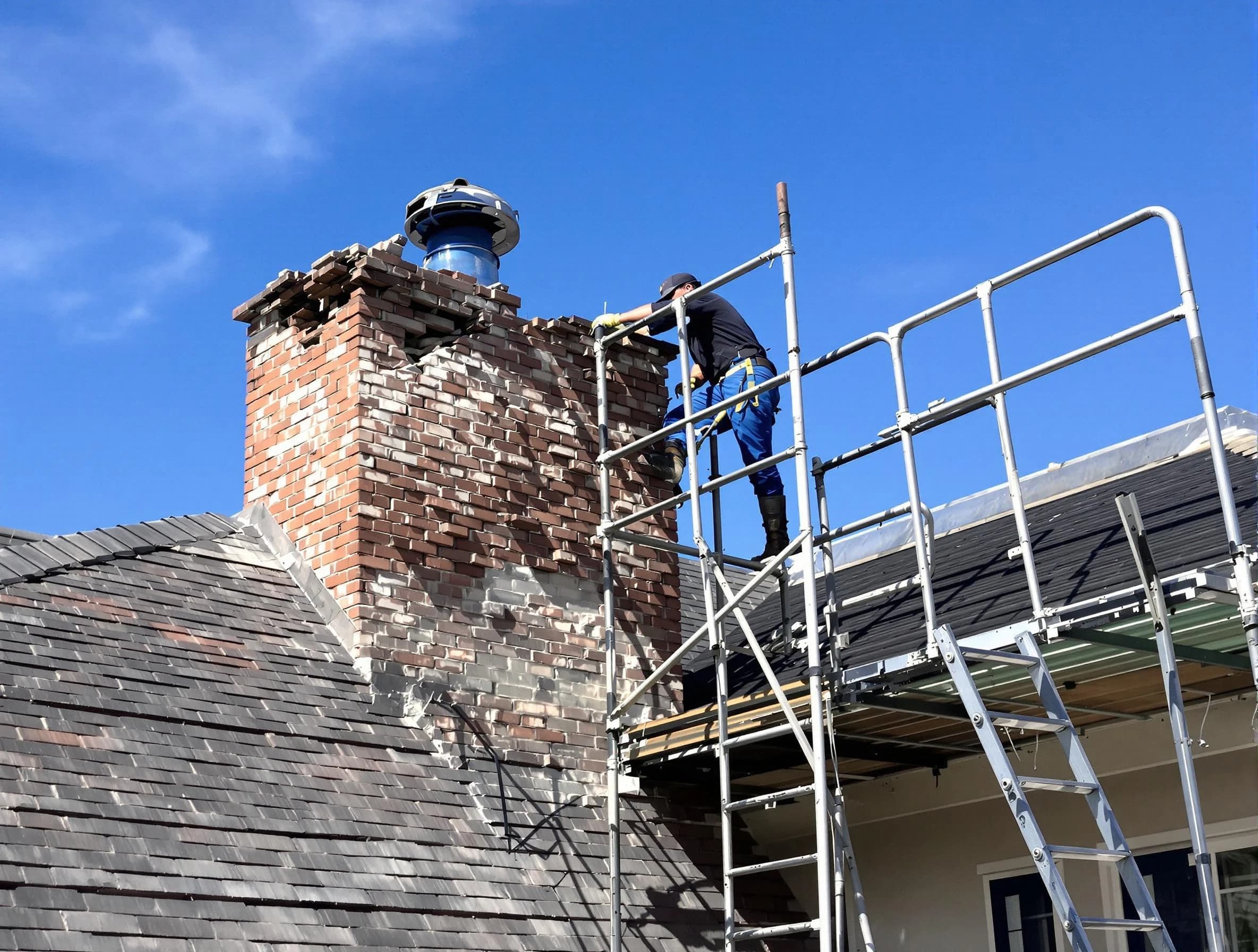 Rebuilding a chimney structure by Herriman Chimney Sweep in Herriman, UT