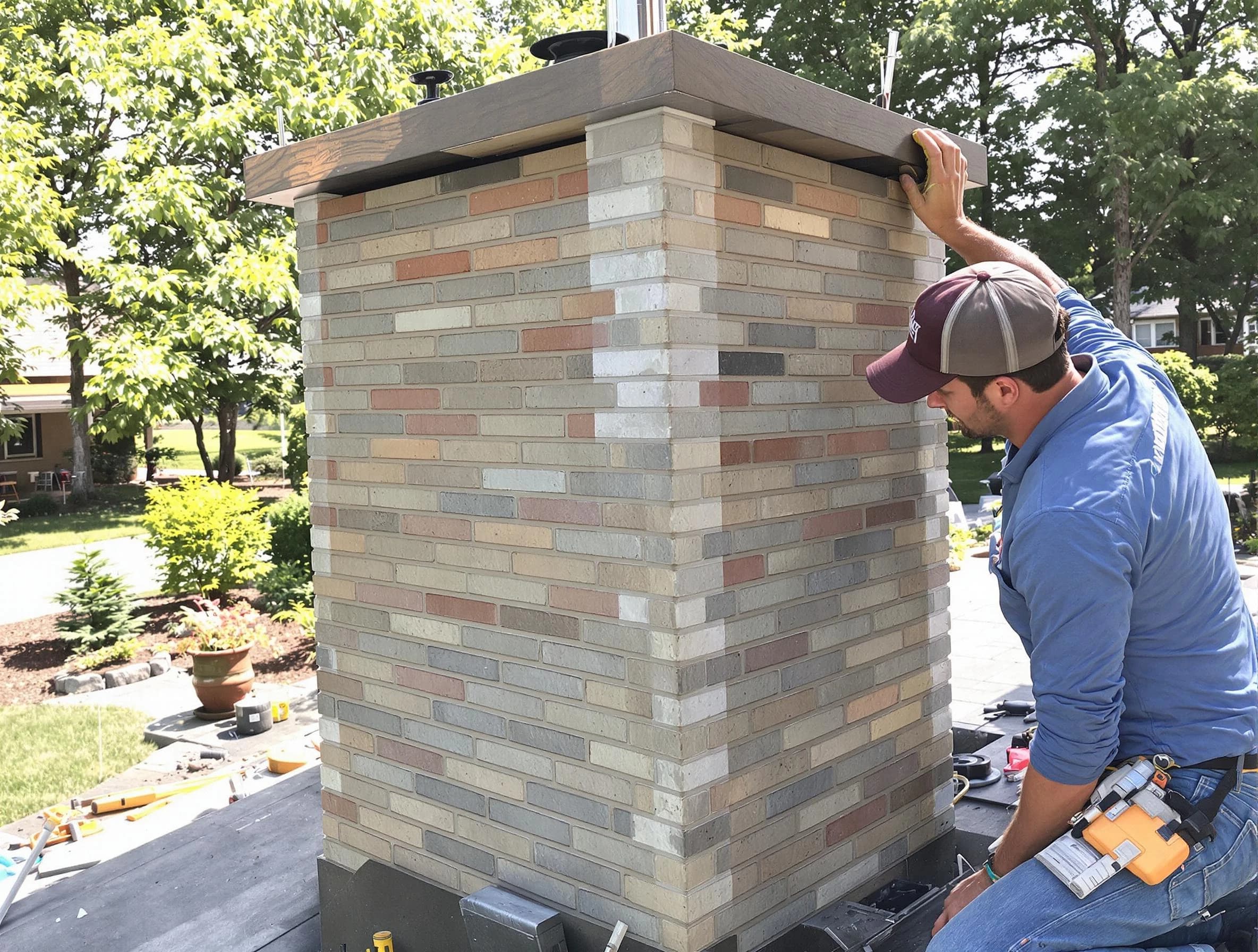 Herriman Chimney Sweep completing a modern chimney remodel in Herriman, UT