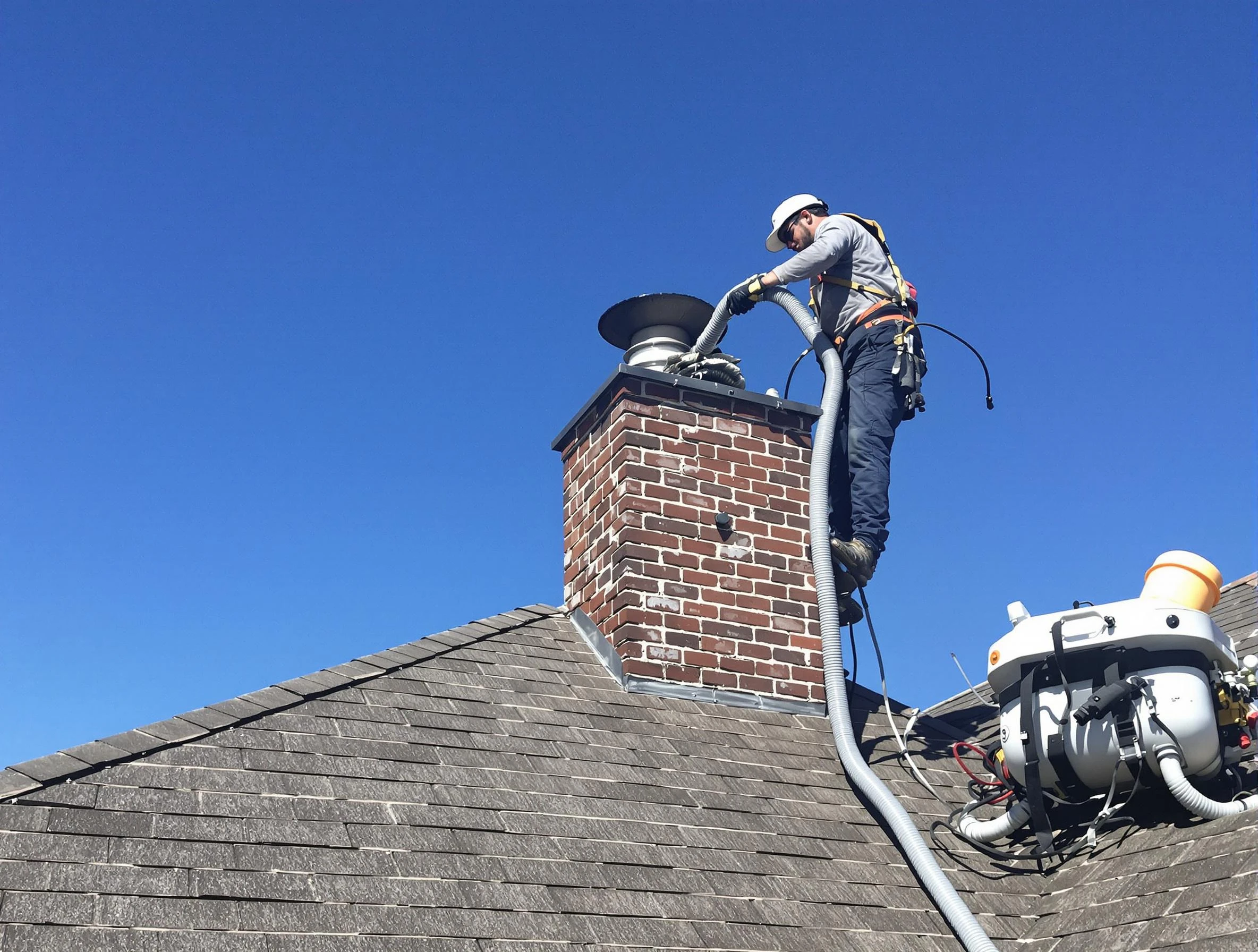 Dedicated Herriman Chimney Sweep team member cleaning a chimney in Herriman, UT