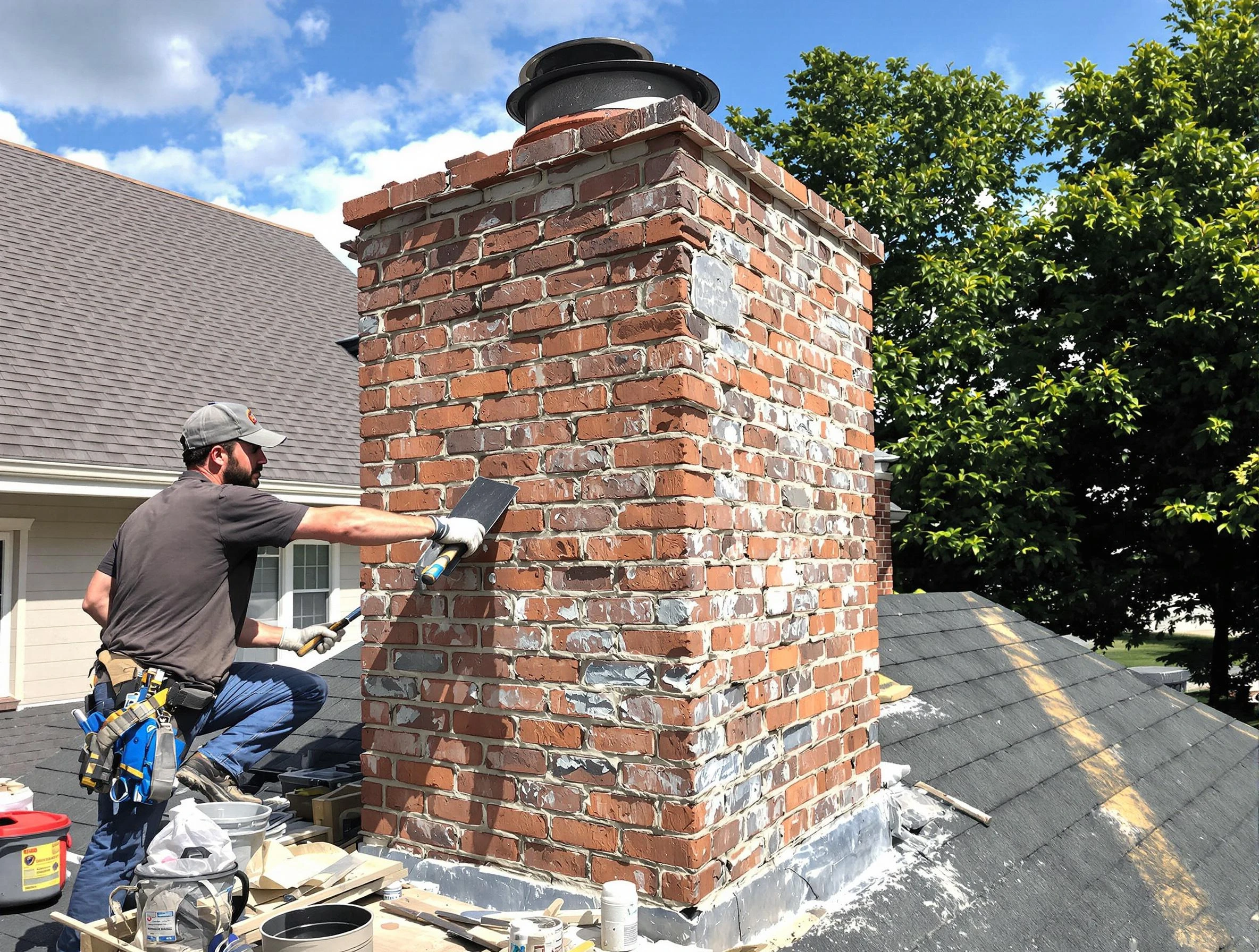 Completed chimney rebuild by Herriman Chimney Sweep in Herriman, UT