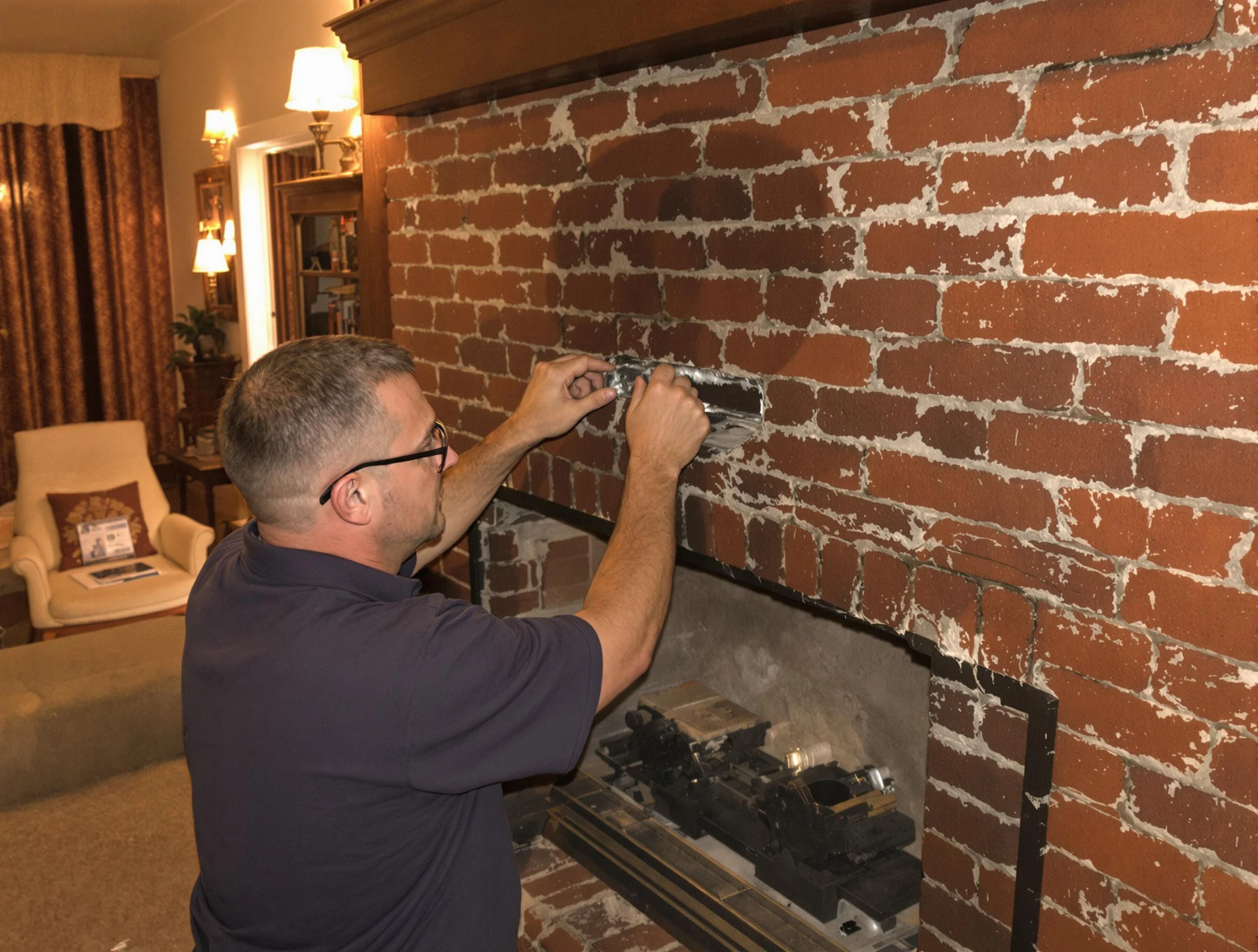 Herriman Chimney Sweep expert fixing a fireplace in Herriman, UT